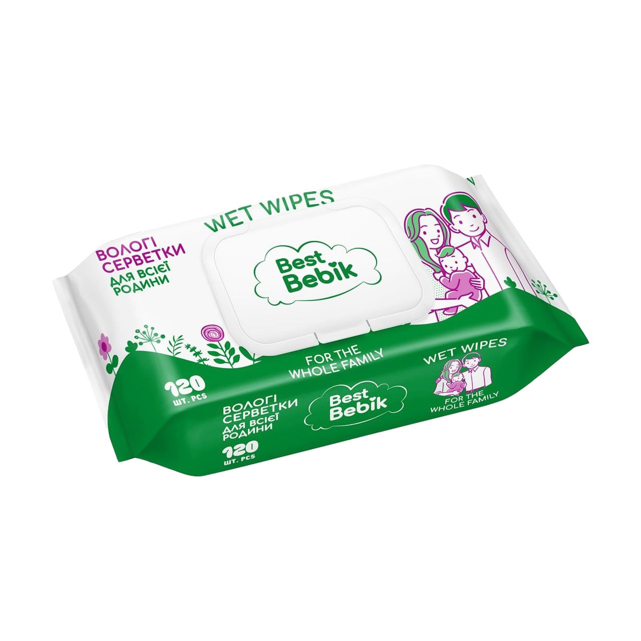 Вологі серветки для всієї родини Best Bebik, 120 шт