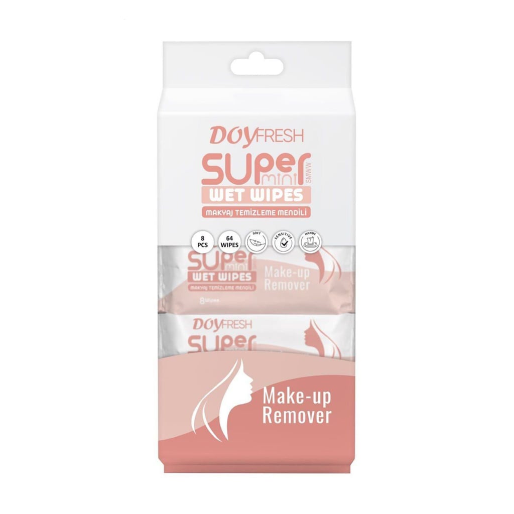 Вологі серветки для зняття макіяжу Doyfresh Super Mini Make-Up Remover Wet Wipes, 8*8 шт